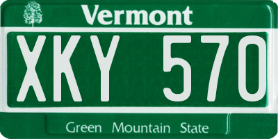 VT license plate XKY570