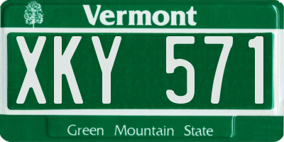 VT license plate XKY571