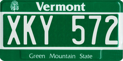 VT license plate XKY572