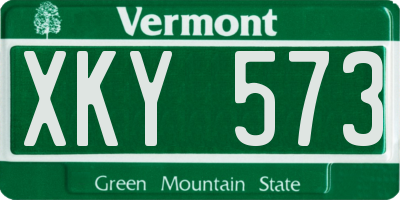 VT license plate XKY573