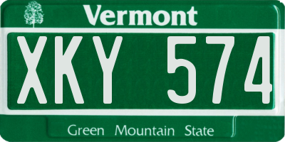 VT license plate XKY574