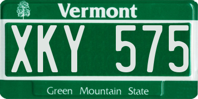 VT license plate XKY575