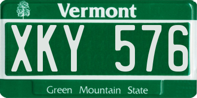 VT license plate XKY576