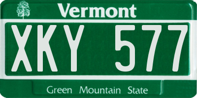 VT license plate XKY577