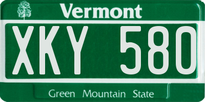 VT license plate XKY580