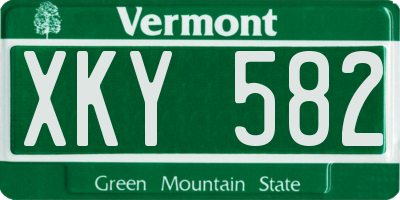 VT license plate XKY582
