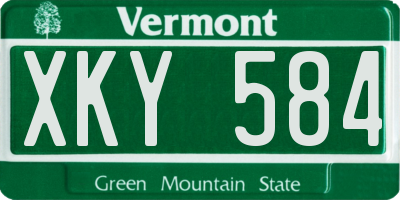 VT license plate XKY584
