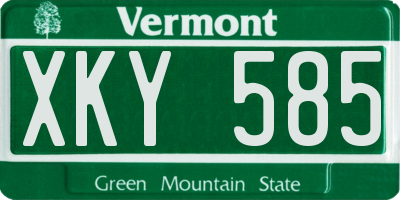 VT license plate XKY585