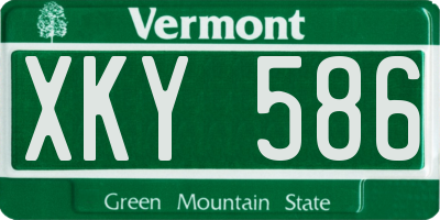 VT license plate XKY586