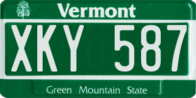 VT license plate XKY587