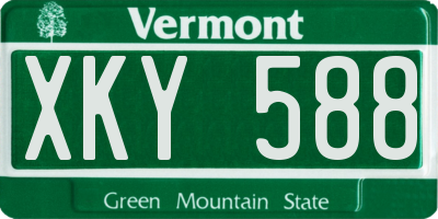 VT license plate XKY588