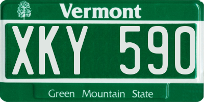 VT license plate XKY590