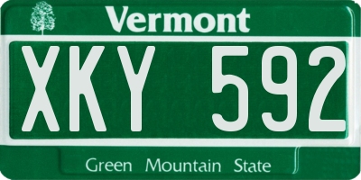 VT license plate XKY592