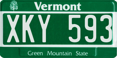 VT license plate XKY593