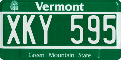 VT license plate XKY595