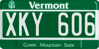 VT license plate XKY606