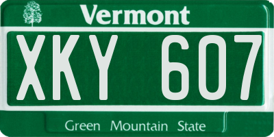 VT license plate XKY607