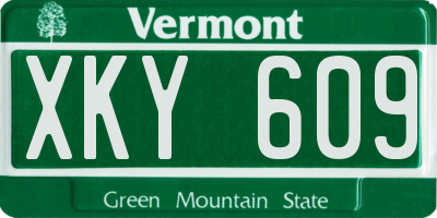 VT license plate XKY609