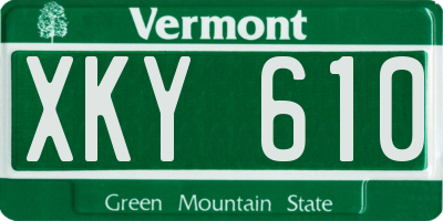 VT license plate XKY610