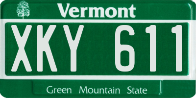 VT license plate XKY611