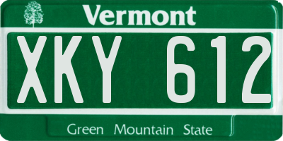 VT license plate XKY612
