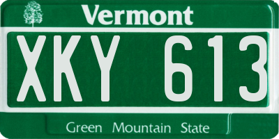 VT license plate XKY613