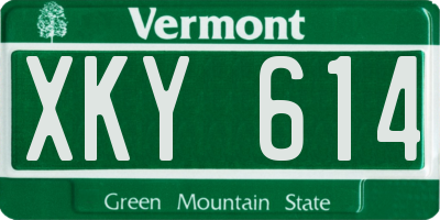 VT license plate XKY614