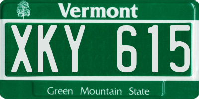 VT license plate XKY615