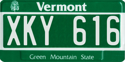 VT license plate XKY616