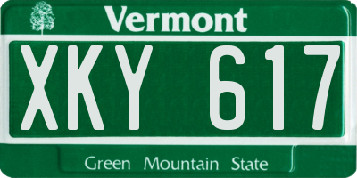 VT license plate XKY617