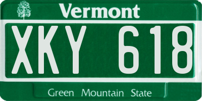VT license plate XKY618