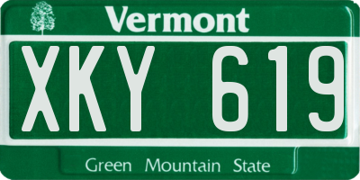 VT license plate XKY619