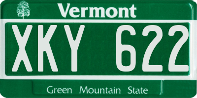 VT license plate XKY622