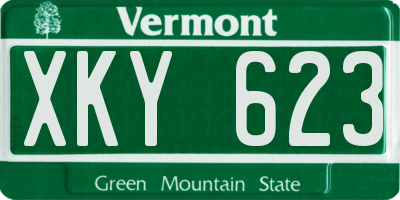VT license plate XKY623