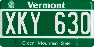 VT license plate XKY630
