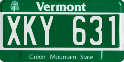 VT license plate XKY631