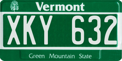 VT license plate XKY632
