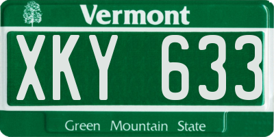 VT license plate XKY633