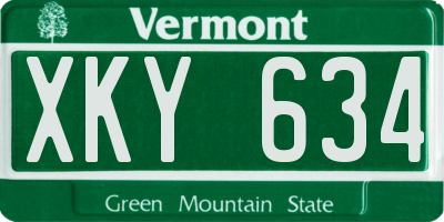 VT license plate XKY634