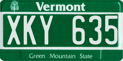 VT license plate XKY635