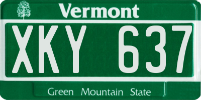 VT license plate XKY637