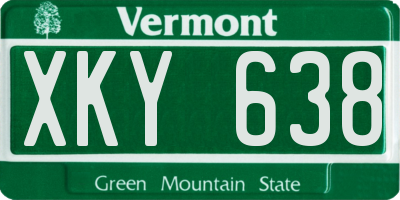 VT license plate XKY638