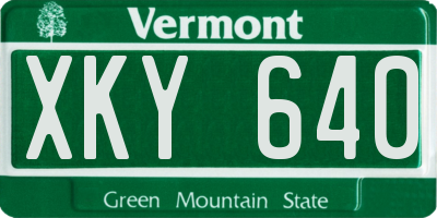 VT license plate XKY640