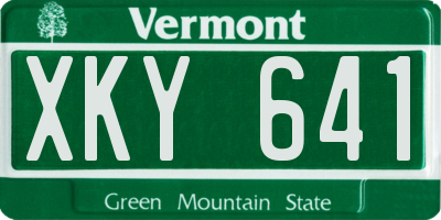 VT license plate XKY641