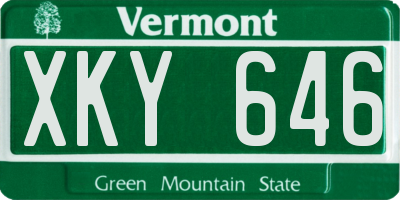 VT license plate XKY646