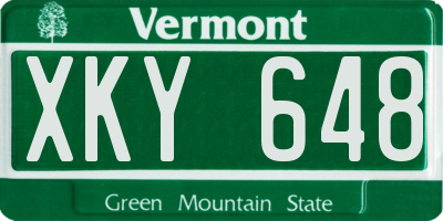VT license plate XKY648