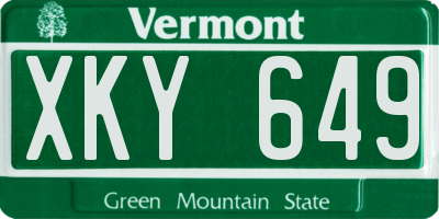 VT license plate XKY649