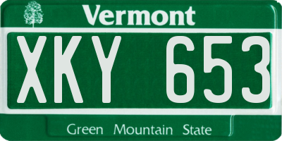 VT license plate XKY653