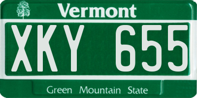 VT license plate XKY655