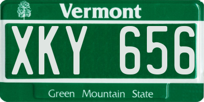 VT license plate XKY656